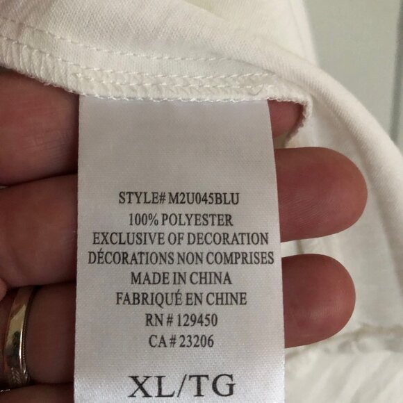 Como Blu Crochet Detail Summer Weight blouse - eggshell XL NWT - Picture 9 of 11